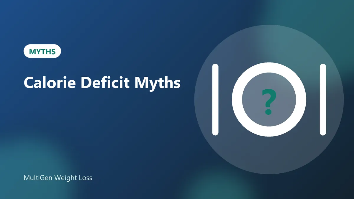 Illustration of a plate and cutlery with a question mark representing calorie myths